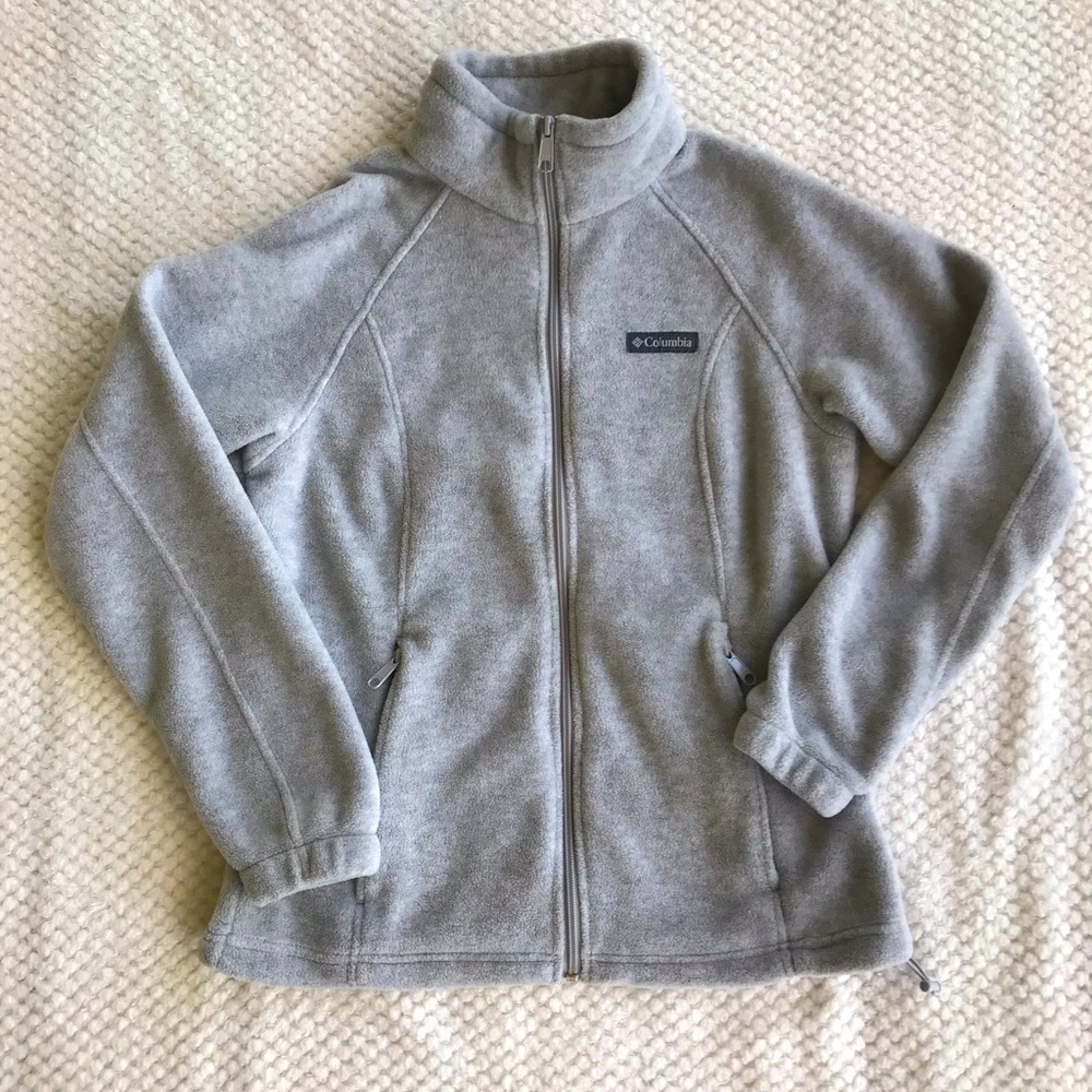 Columbia Gray Fleece Jacket Petite PS